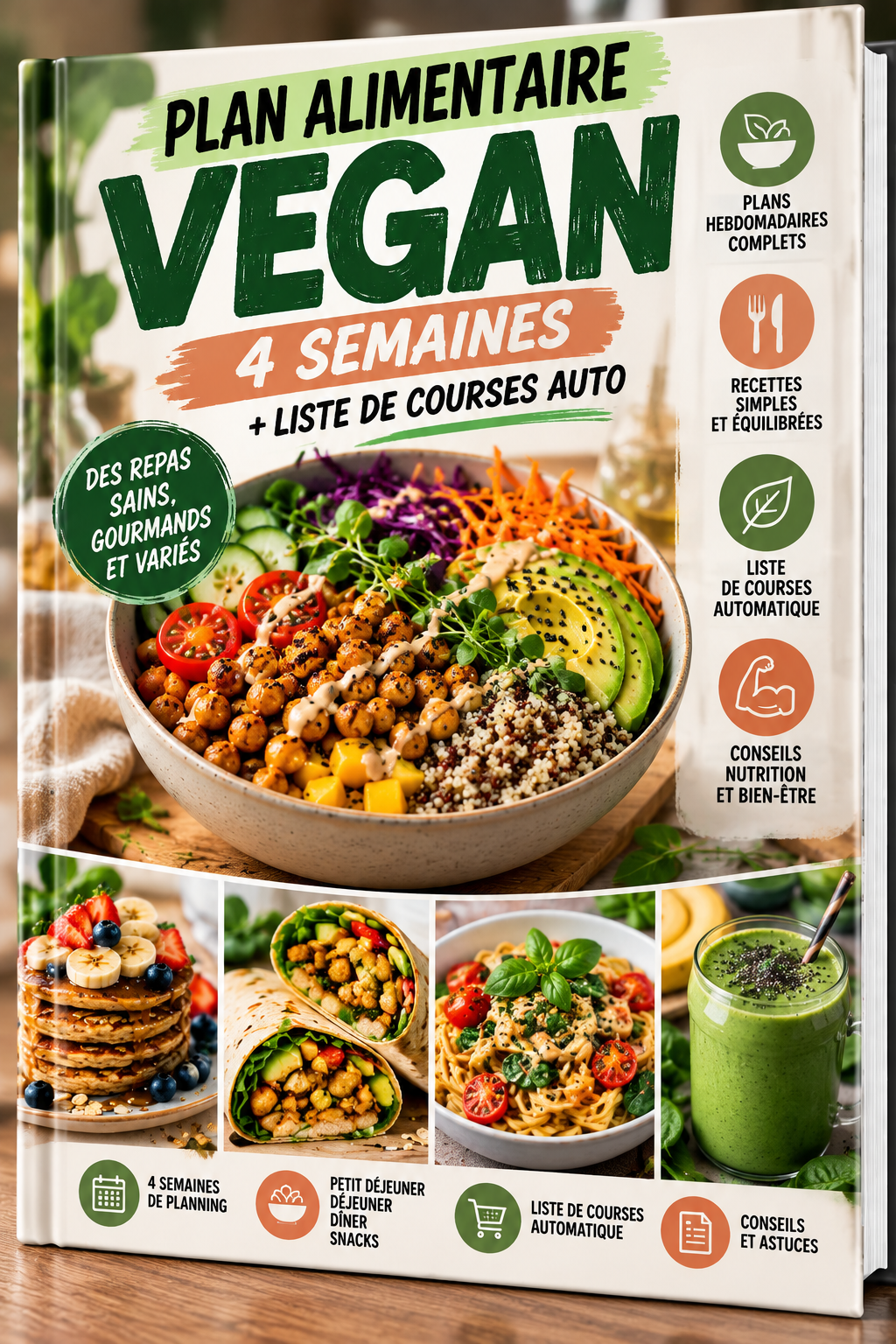 Plan Alimentaire Vegan 4 Semaines + Liste de Courses Auto